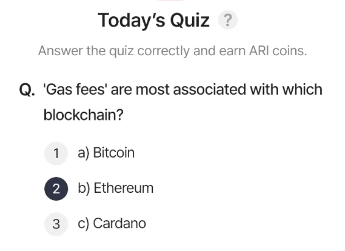 ARI Wallet Daily Quiz Answer 5 April 2025 (AriChain)
